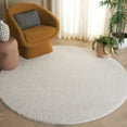 thumbnail image 2 of SAFAVIEH Penelope Kady Solid Shag Area Rug, Ivory, 6'7" x 6'7" Round, 2 of 10