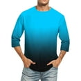 thumbnail image 2 of Hot6sl Économies d'Été Liquidation Manches Courtes Col Rond Blouses & Chemises, Hommes Imprimé Col Rond Mode Décontractée Manches Courtes Col Rond Blouses Chemises, Blouse Homme/bleu, TG, 2 of 5