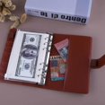 thumbnail image 4 of A6 PU Leather Notebook Binder Refillable 6 Ring Binder for A6 Filler Paper, Loose Leaf Personal Planner Binder Cover with Magnetic Buckle Closure, Bro, 4 of 4