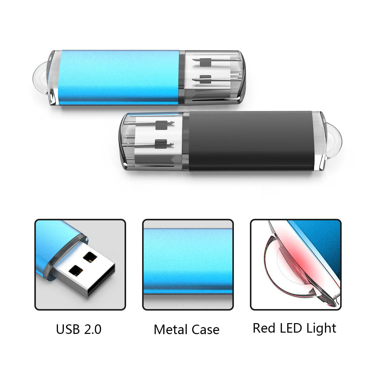 Kootion 5 Pack 8GB USB 2.0 Flash Drive Thumb Drives Memory Stick, 5 Mixed  Colors: Blue, Purple, Pink, Green, Orange