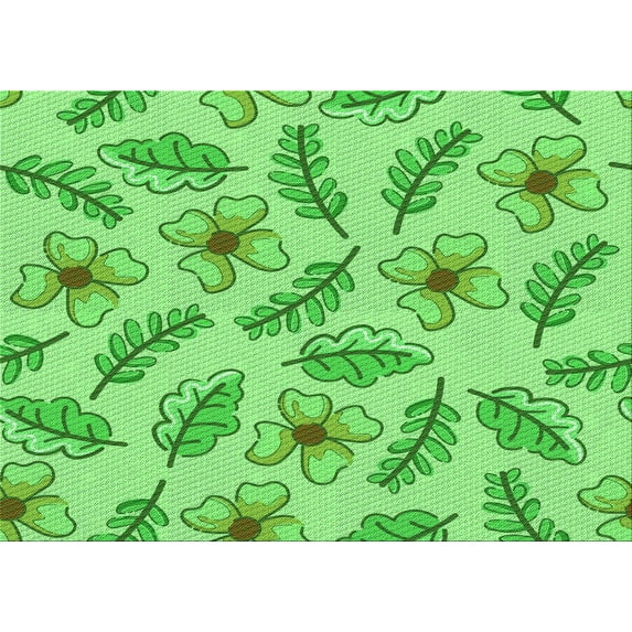 Ahgly Company Indoor Rectangle Patterned Emerald Green Area Rugs, 2' x 5'