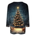 thumbnail image 4 of Christmas 3/4 Sleeve T Shirts for Women Plus Size T Shirt Crew Neck Casual Tops Fashion Printed Round Neck Tops, 4 of 5