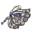 thumbnail image 1 of delicado broche mariposa broche de boda joyería azul Sunnimix Broche de mariposa de diamantes de imitación, 1 of 8