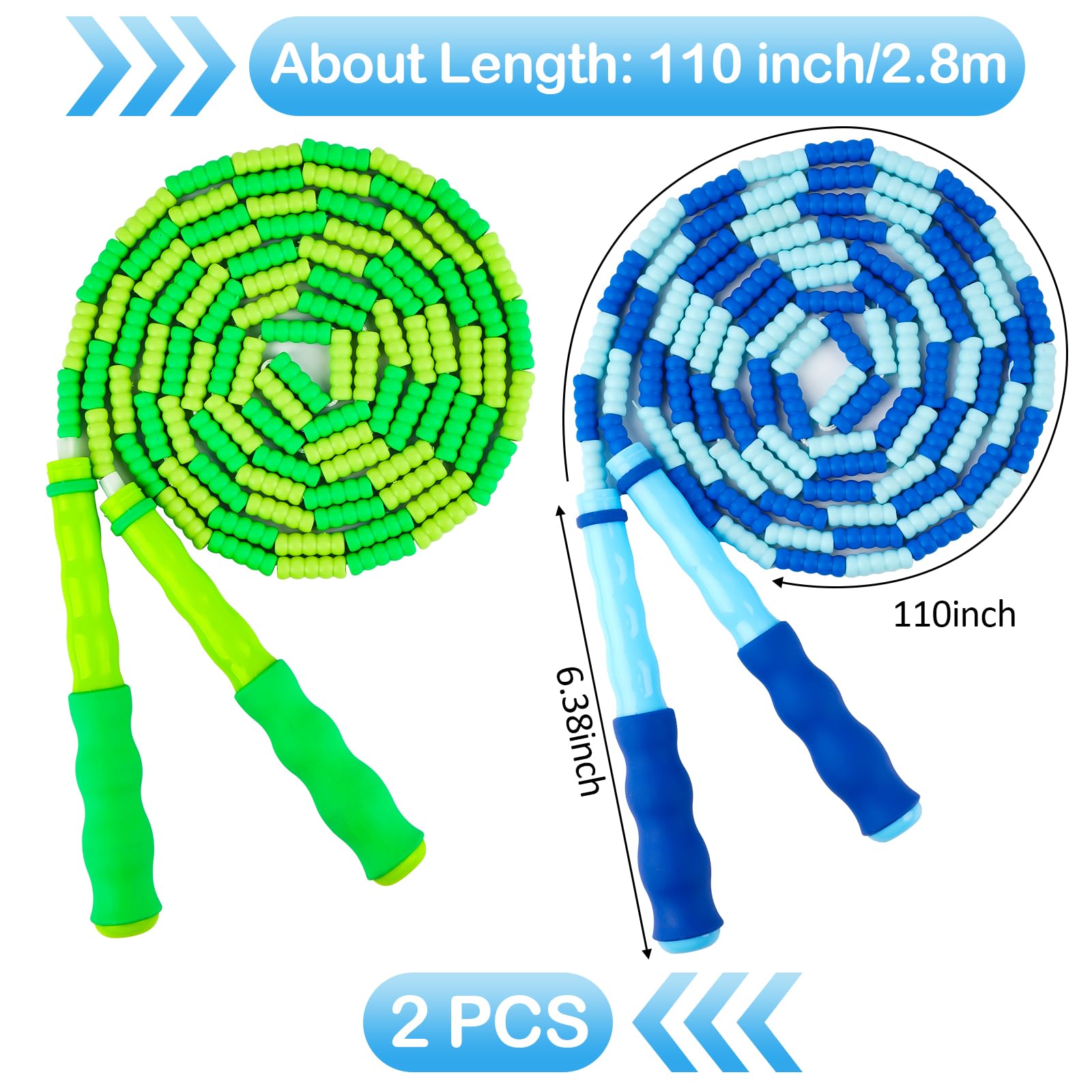 Adjustable Jump Ropes Segmented Soft Beaded Skipping Rope