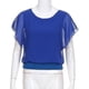 thumbnail image 3 of Women's Loose Casual Short Sleeve Batwing Sleeve Chiffon Top T-shirt BlouseXXL, 3 of 5