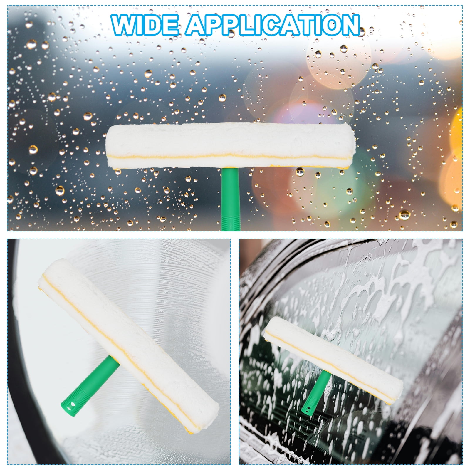Unique Bargains Microfiber Scrubber Replacement Head for Windows Marble Wall 17.72" Yellow