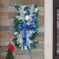 thumbnail image 4 of Botín de Escalera de Navidad Artificial Macarena Guirnalda de Adornos de Lazo Regalo Chimenea Interior Fiesta al Aire Libre Azul, 4 of 5
