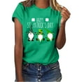thumbnail image 5 of VNKIDY Womens Short Sleeve Crewneck TShirt With Happy St Patricks Day Cartoon Elf Clover Graphic Casual Loose Fit Tees For Saint Patricks Day Daily Wear Green XL, 5 of 6