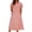 Pink, variant on Midi Dresses for Women Summer Fashion Linen Dress Casual A Line Solid Color Short Sleeve Dresses L