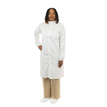 GammaGuard CE Sterile Frock (White) with Tunnelized Elastic Wrist, Individually Packaged (3XL, Case of 50)