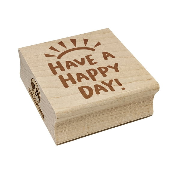 Have a Happy Day Sunshine Square Rubber Stamp Stamping Scrapbooking Crafting - Small 1.25in