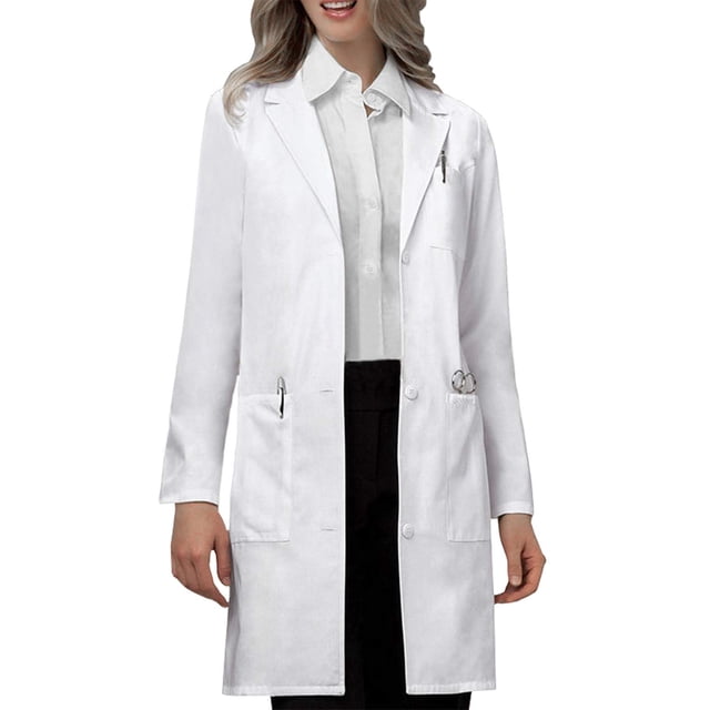 Bata de laboratorio VOGRYE Professional para mujer y hombre, color blanco (S)