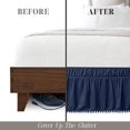thumbnail image 2 of Elegant Comfort Pom-Pom Bed Skirt, 1-Piece, 16-Inch Drop, 1500 Series, Easy Wrap Around Elastic, Wrinkle Resistant, Twin/Full, Luxe Navy Blue, 2 of 5