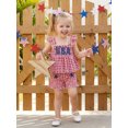 thumbnail image 5 of Cenuakty Little Girls Independence Day Outfits 6M 12M 18M 24M 2T 3T 4T Tops and Plaid Shorts Set, 5 of 9