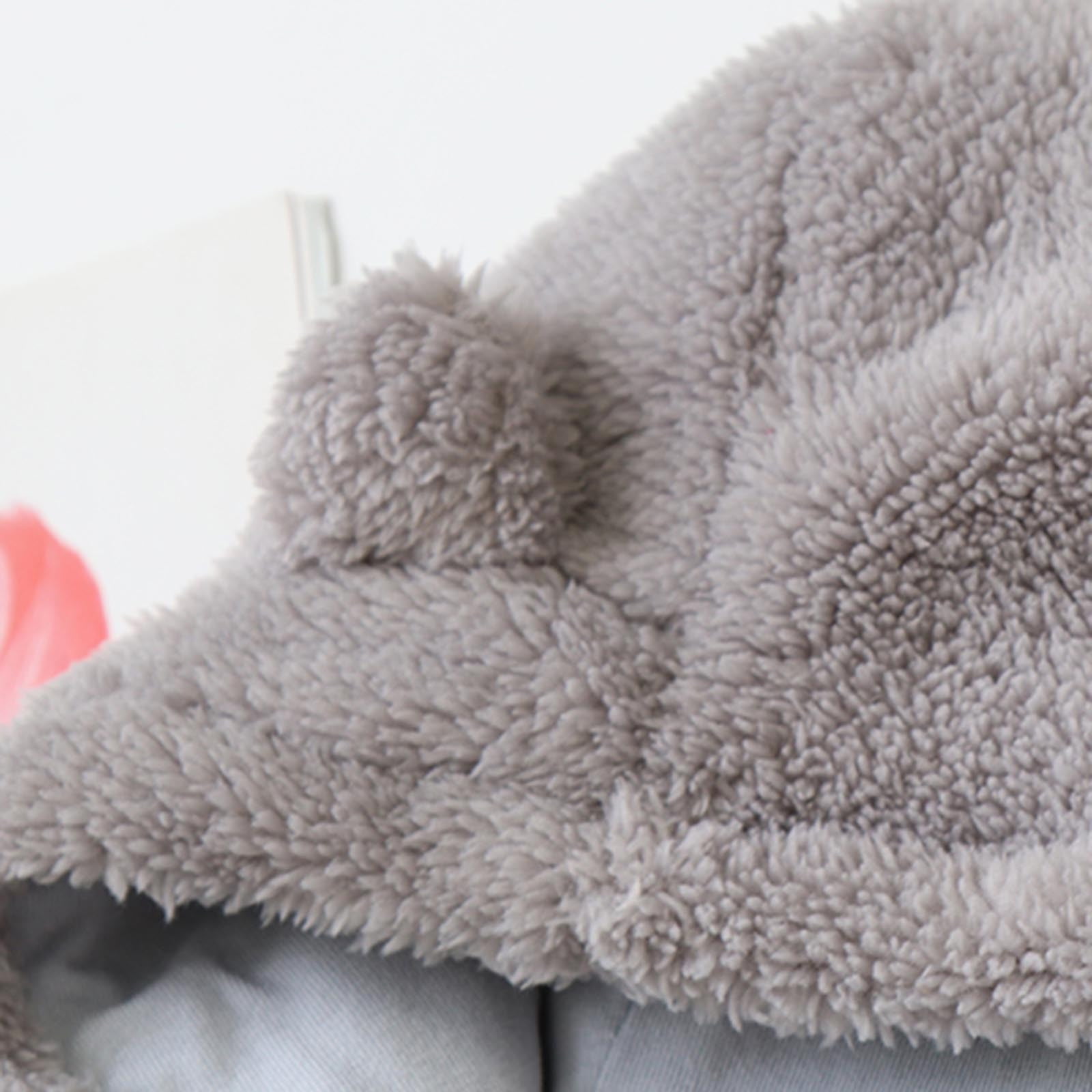 ZCFZJW Newborn Bear Fleece Footie Warmer Snowsuit Cute Cotton Thermal Long Sleeve Hooded Romper Onesies Jumpsuit for Toddler Baby Girls Boys Gray 3-6 Months