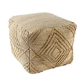 thumbnail image 2 of Laddha Home Designs Hand Woven Geometric Diamond Square Medium Pouf Ottoman - 18" - Brown, 2 of 6