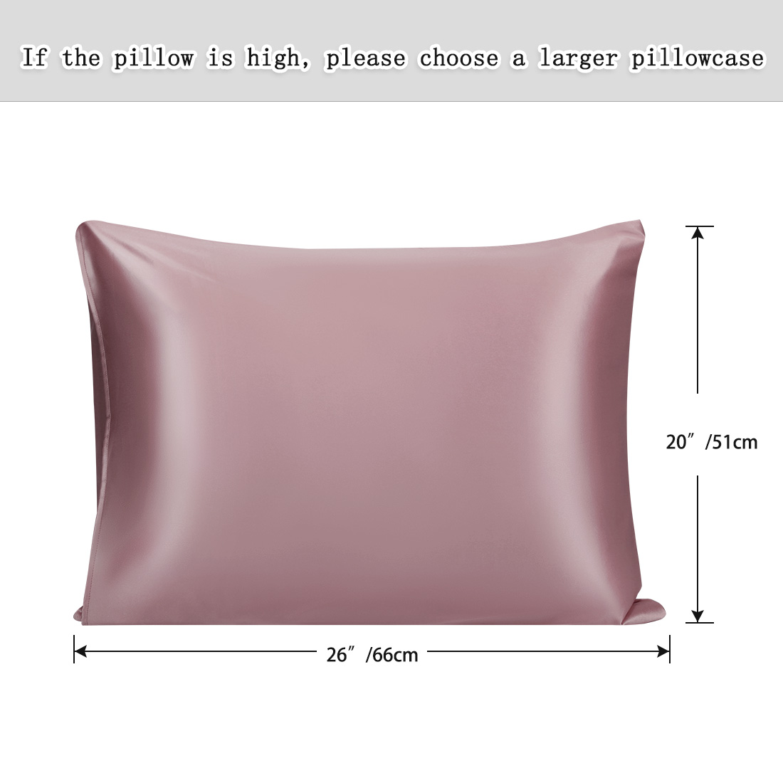 Unique Bargains 1 Piece 22 Momme 100% Silk Pillowcase Mauve Standard