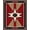 Red Tan Black, Pattern 14, variant on ODIKA Star Emblem With Vintage Sports Pennant Border Design for Playroom, Bedroom, Reading Nook, Pet Friendly & Kids Safe Play