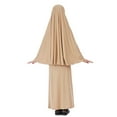 thumbnail image 4 of WOYY Little Girls Casual Solid Long Sleeve Abaya with Hijab Outfits, 2-Piece, Sizes 5-6, 4 of 5