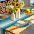thumbnail image 4 of Teal Turquoise Round 15 Inch Placemats Set of 6, Farmhouse Abstract Gradient Wooden Plank HeatResistant Non Slip Place Mats for Dining Table, Wipeable Braided Kitchen Table Mats for Housewarming, 4 of 9