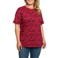 thumbnail image 6 of Women's Plus Size Minnie Mouse T-Shirt Hearts All-Over Hearts Print Red Tee, 6 of 8
