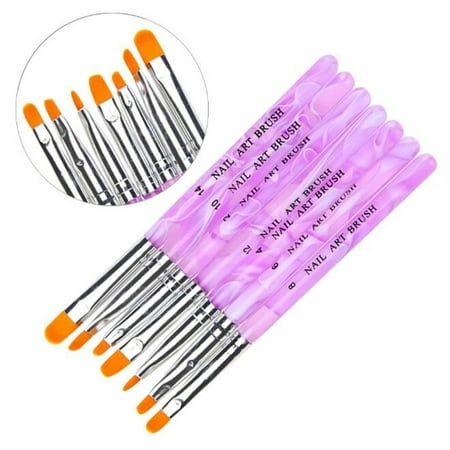 7Pcs Acrylic Nail Art Pen Tips UV Builder Gel Painting Brush Manicure Set Salon Tool Hot