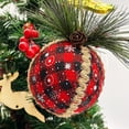 thumbnail image 4 of Adornos De Bolas A Cuadros De Navidad Adornos De Bolas De Tela A Cuadros Negros Y Rojos Adornos De Bolas Colgantes A Cuadros De Árbol De Navidad 3 Uds Eigraketly HA038052-00, 4 of 6