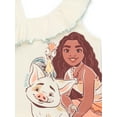 thumbnail image 3 of Moana Toddler Girls Ruffle Graphic Tank Top and Shorts with Pom Pom Trim, 2-Piece Set, Sizes 12M-5T, 3 of 6