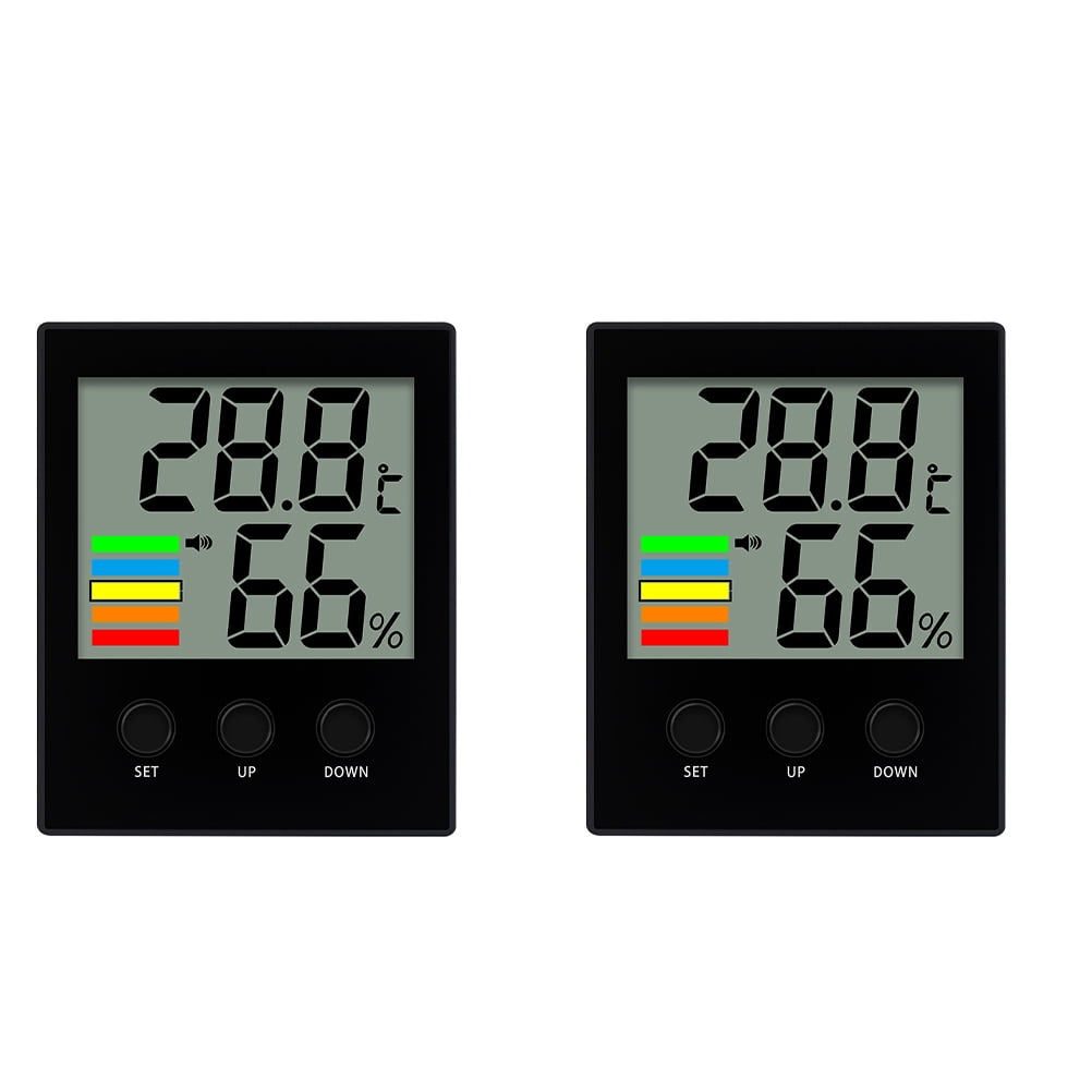Tineasur Black Hygrometer with Large LCD Screen for Accurate Temperature and Humidity Monitoring