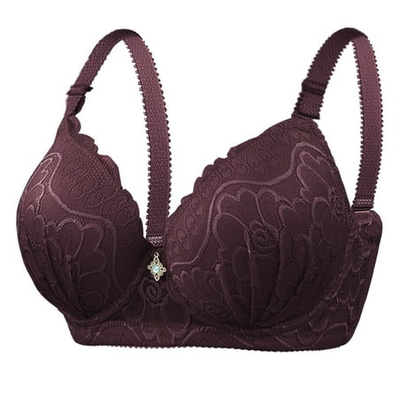 HBFAGFB Bras for Women with Underwire Ladies Adjustment Underwear Suitable for Daily Wear Coffee Size L