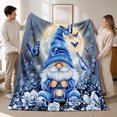 thumbnail image 2 of Rdsfhsp Blue Gnome Moon Butterfly Soft Flannel Throw Blanket, Ultra Soft Plush Fleece Blanket for Couch Sofa Bed, Cozy Fantasy Blanket for Bedroom and Winter Home Decor 60"x50", 2 of 5