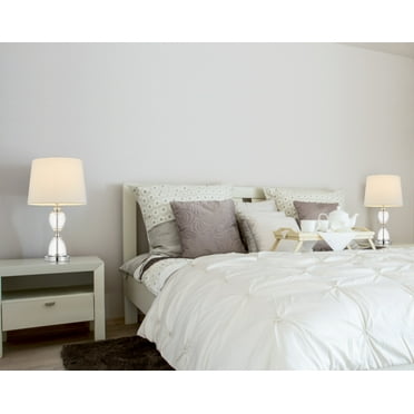 HomeRoots 524726 24 in. Metal Table Lamp with Empire Shade, Clear & White