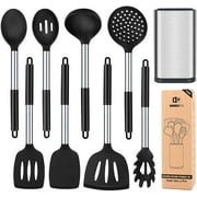 Bundlepro Pack of 2 Silicone Cooking Spoons, Non Stick Basting and Solid Kitchen Utensils