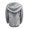 thumbnail image 4 of WTOBBY Women's Solid Color Zipper Hooded Cardigan Long Sleeved Sweatshirt Jacket, Casual Streetwear Top with Front Pocket and Comfortable Loose Fit,Gray M, 4 of 6