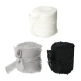 thumbnail image 4 of ziyahi Fringe Chiffon Silk-Like Ribbons for Wedding Bouquets Decor Black+Grey, 4 of 9