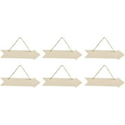 Juvale Unfinished Hanging Wood Arrow Plaque Directional Wall Sign (6 Pack) 13.5 x 3.5 Inches
