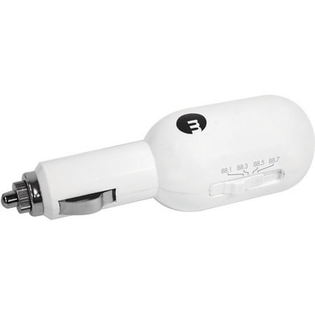 Macally FM Transmitter and Charger for iPod, White