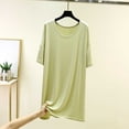 thumbnail image 2 of Nightgown Women Loose Short Sleeve Nightgown for Women Round Neck Loose Breathable Sleep Dress Summer Soft Comfy Home Nightshirt Green One Size, 2 of 5