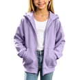thumbnail image 3 of Jalioing Kids Zip Up Hoodie Casual Long Sleeve Hooded Sweatshirt Jacket with Pocket Teen Boys Girls Solid Outerwear, 3 of 9