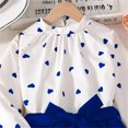 thumbnail image 5 of GPOECD Girls Outfits Heart Print Long Sleeve Two Piece Set Casual Kids Wear Spring Comfortable Daily Outfit Girls' Clothing Sets,Blue,9-10 Years, 5 of 9
