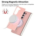 thumbnail image 4 of Magnetic Samsung Galaxy  Z Fold 5 Case [Compatible with MagSafe],Anti-Fingerprint,Anti-Scratch,Ultra Slim Shockproof Luxury Samsung Galaxy  Z Fold 5 Rugged Phone Cover Case,Pink, 4 of 13