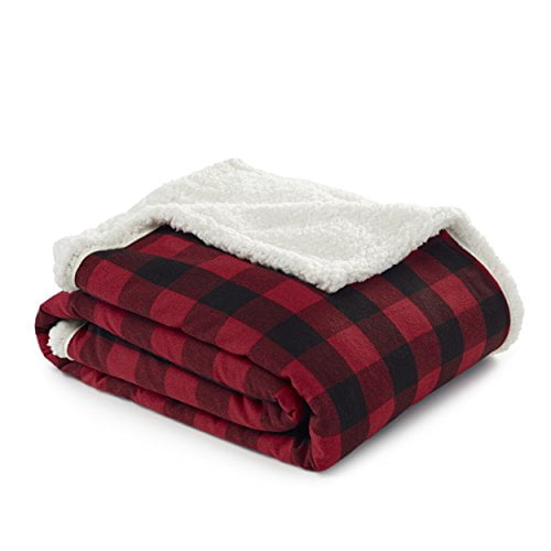 Eddie Bauer Cabin Plaid Flannel Sherpa 