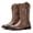 Brown, variant on Men's Square Toe Cowboy Boots Classic Retro Western Embroidered Boots Pull-On Slip Resistant Country Boots