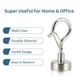 thumbnail image 4 of Gustave 5 Pack Magnetic Hooks Heavy Duty 17.6lbs Strong Neodymium Magnets Hangers Hanging Hooks with Snap for Refrigerator, Grill, Cruise Cabin, Kitchen, Office (16mm/0.63in), 4 of 10