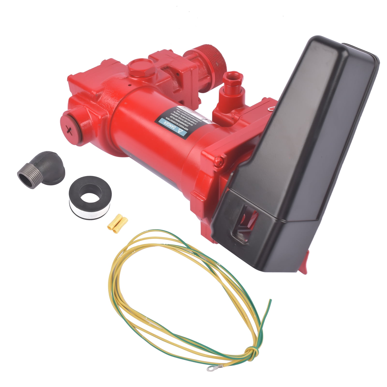 Mustrod Heavy Duty Fuel Transfer Pump 115V 15GPM for Gas Gasoline Kerosene Diesel Truck Tractor Red
