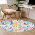 thumbnail image 4 of Round Area Rug 3 Ft, Easter Washable Non-Slip Circle Carpet for Living Room/Bedroom, Spring Country Colorful Eggs Flower Leaf Plant Low-Profile Small Floor Mats Collection Rugs for Indoor, 4 of 8