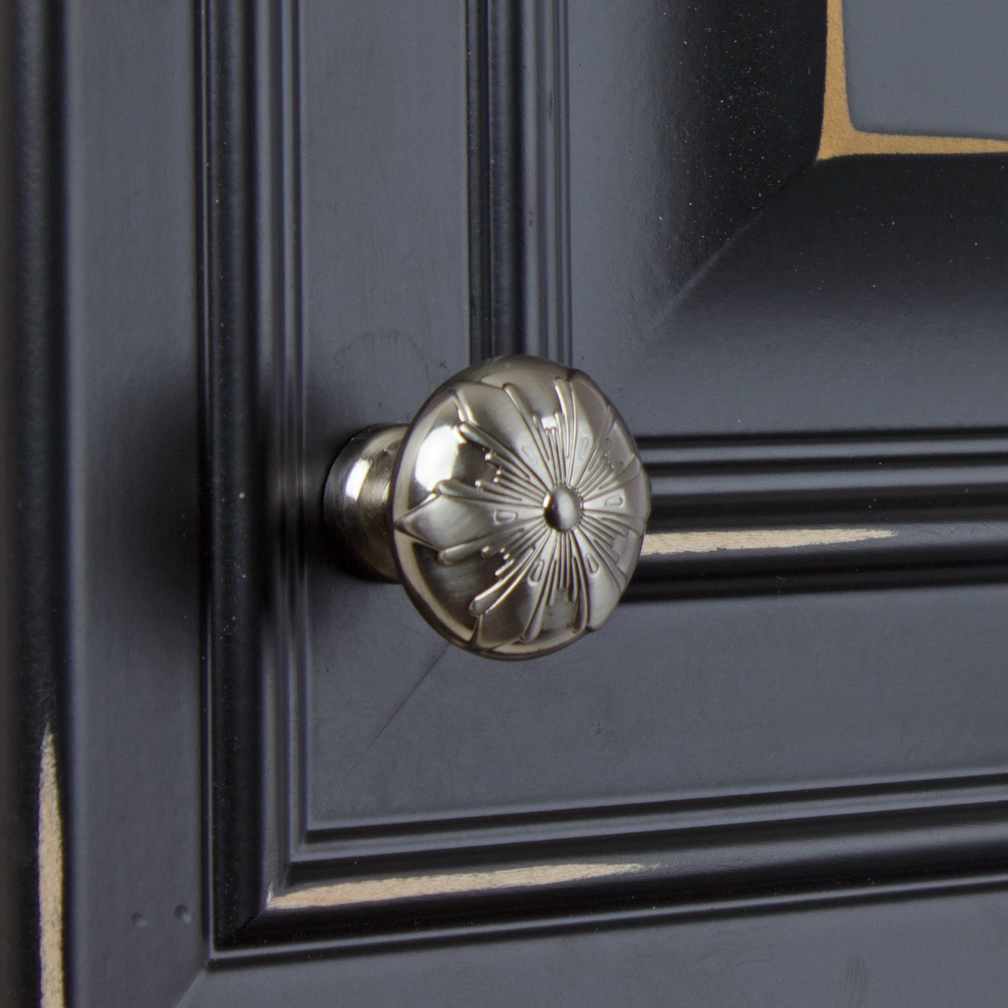 GlideRite 1-1/8 in. Round Snowflake Cabinet Knob, Satin Nickel
