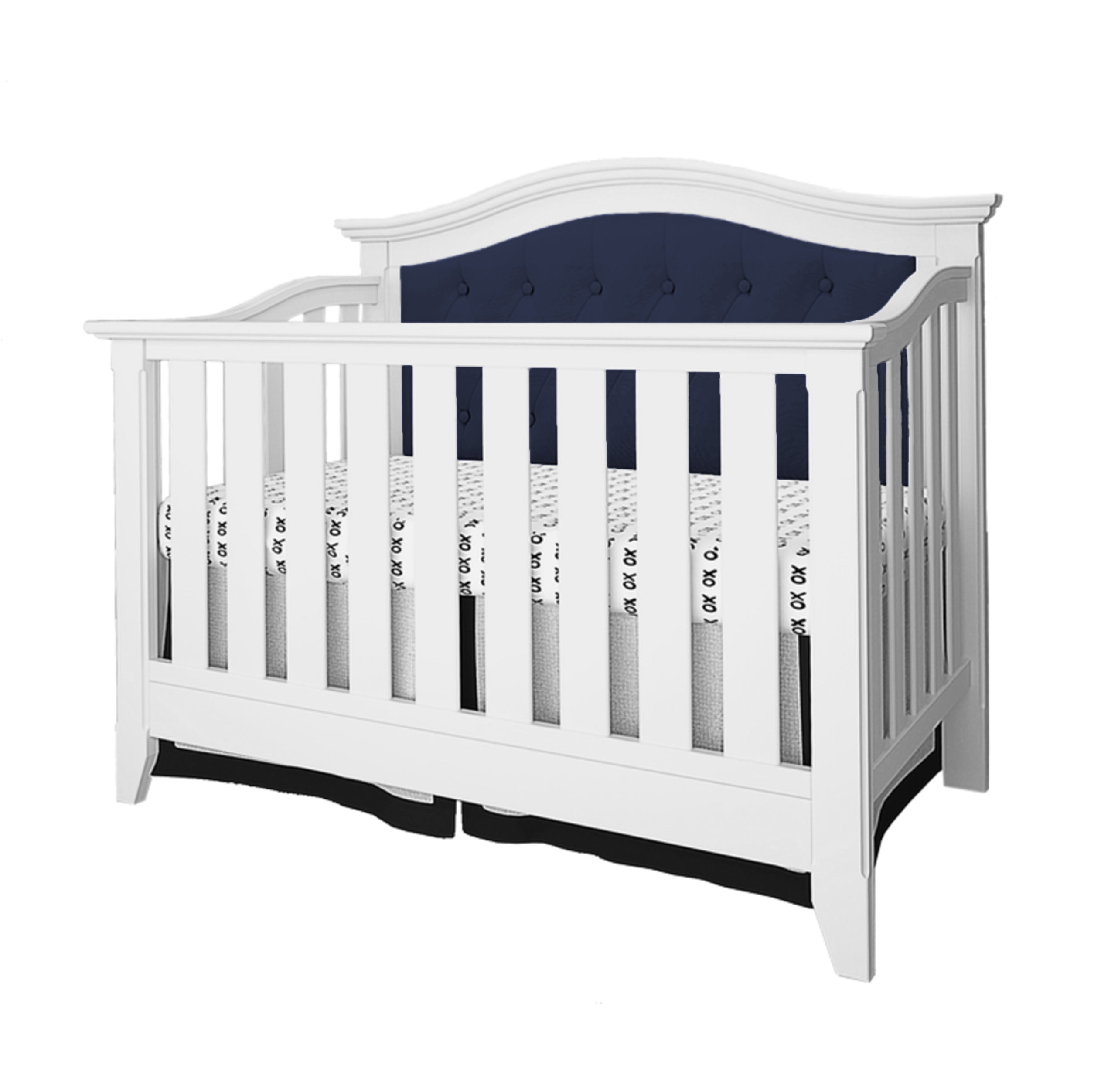 Magnolia Upholstered 4 In 1 Convertible Crib White Gray Walmart
