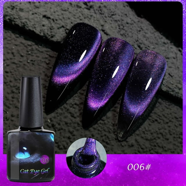 Pisexur Belleza Maquillaje Esmalte de uñas femenino celestial, color ojo de gato, de cristal colorido, 8 mlpara mujeres y hombres
