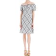 thumbnail image 3 of Max Studio London Womens Off The Shoulder Shift Dress, Grey, X-Small, 3 of 4